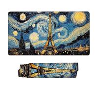 Tapis de Souris de Jeu, 1200 x 600 mm XXL Grand Tapis Souris Gaming, Antidérapant Étanche, Extended XXL Long Clavier Mouse Pad, Accessoire Bureau, pour Gamer, PC (Starsky Tour de Fer de Paris) Z-908