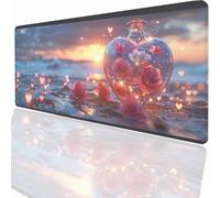 Tapis de Souris de Jeu, 1500x800x3mm XXL Tapis Souris Gaming Grand, Antidérapant Étanche, Extended Long Clavier Mouse Pad, Accessoire Bureau, pour Gamer, Ordinateur, PC Bouteille en Verre PjY152 1-C