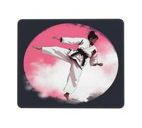 Tapis de souris de jeu 17,8 x 21,8 cm, motif taekwondo imprimé, tapis de souris imperméable, antidérapant, en cuir, pour bureau, ordinateur portable et PC