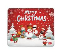 Tapis de souris de jeu 20,1 x 24,1 cm, motif Merry Christmas imprimé, imperméable, antidérapant, en cuir, pour bureau, ordinateur portable et PC