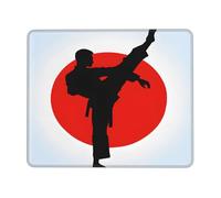 Tapis de souris de jeu 21,1 x 26,2 cm, motif taekwondo imprimé, imperméable, antidérapant, en cuir, pour bureau, ordinateur portable et PC