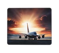 Tapis de souris de jeu 21,1 x 26,2 cm, sac à dos, imprimé avion, tapis de souris imperméable et antidérapant, en cuir, pour bureau, ordinateur portable et PC