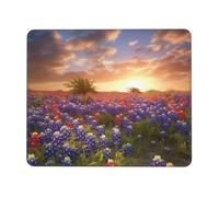 Tapis de souris de jeu 25,4 x 30,5 cm, motif paysages du Texas Bluebonnets, imperméable, antidérapant, en cuir, pour bureau, ordinateur portable et PC