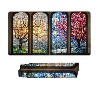 Tapis de Souris de Jeu, 500 x 250 mm XXL Grand Tapis Souris Gaming, Antidérapant Étanche, Extended XXL Long Clavier Mouse Pad, Accessoire Bureau, pour Gamer, PC (l'arbre des Quatre Saisons) Z-836