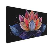 Tapis de Souris de Jeu,500x300x3mm XXL Tapis Souris Gaming Grande,Améliore la précision et la Vitesse,Bureau Antidérapant Étanche,sous Main à Bords Cousus pour Gamer,Ordinateur Couleur Lotus J-5994