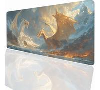 Tapis de Souris de Jeu, 600x300x3mm XXL Tapis Souris Gaming Grand, Antidérapant Étanche, Extended Long Clavier Mouse Pad, Accessoire Bureau, pour Gamer, Ordinateur, PC Dragon PjY15970 N-U