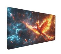 Tapis de Souris de Jeu,600x300x3mm XXL Tapis Souris Gaming Grande,Améliore la précision et la Vitesse,Bureau Antidérapant Étanche,sous Main à Bords Cousus pour Gamer,Ordinateur Phénix de feu J-8389
