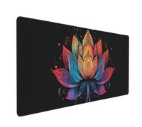 Tapis de Souris de Jeu,600x300x3mm XXL Tapis Souris Gaming Grande,Améliore la précision et la Vitesse,Bureau Antidérapant Étanche,sous Main à Bords Cousus pour Gamer,Ordinateur Couleur Lotus J-3237