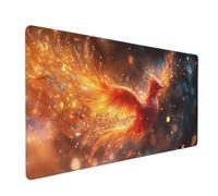 Tapis de Souris de Jeu,600x400x3mm XXL Tapis Souris Gaming Grande,Améliore la précision et la Vitesse,Bureau Antidérapant Étanche,sous Main à Bords Cousus pour Gamer,Ordinateur Phénix de feu J-4347