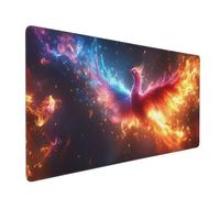 Tapis de Souris de Jeu,600x400x3mm XXL Tapis Souris Gaming Grande,Améliore la précision et la Vitesse,Bureau Antidérapant Étanche,sous Main à Bords Cousus pour Gamer,Ordinateur Phénix de feu J-2331