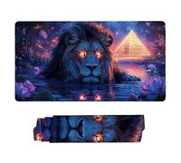 Tapis de Souris de Jeu, 700 x 400 mm XXL Grand Tapis Souris Gaming, Antidérapant Étanche, Extended XXL Long Clavier Mouse Pad, Accessoire Bureau, pour Gamer, Ordinateur, PC (Pyramide du Lion) Z-811