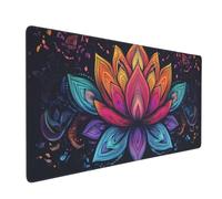 Tapis de Souris de Jeu,700x300x3mm XXL Tapis Souris Gaming Grande,Améliore la précision et la Vitesse,Bureau Antidérapant Étanche,sous Main à Bords Cousus pour Gamer,Ordinateur Couleur Lotus J-6024