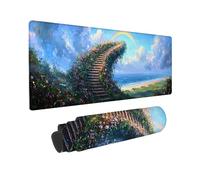 Tapis de Souris de Jeu, 800 x 300 mm XXL Tapis Souris Gaming Grand, Antidérapant Étanche, iExtended Long Clavier Mouse Pad XXL, Accessoire Bureau, pour Gamer, PC (Arc en Ciel Échelle céleste) i-48