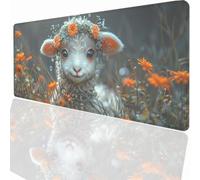 Tapis de Souris de Jeu, 800x300x3mm XXL Tapis Souris Gaming Grand, Antidérapant Étanche, Extended Long Clavier Mouse Pad, Accessoire Bureau, pour Gamer, Ordinateur, PC Animal Mouton LMDT11133