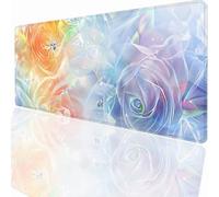 Tapis de Souris de Jeu, 800x300x3mm XXL Tapis Souris Gaming Grand, Antidérapant Étanche, Extended Long Clavier Mouse Pad, Accessoire Bureau, pour Gamer, Ordinateur, PC Fleurs PjY17466 N-U