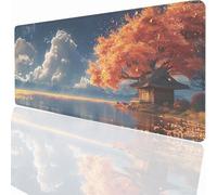 Tapis de Souris de Jeu, 800x300x3mm XXL Tapis Souris Gaming Grand, Antidérapant Étanche, Extended Long Clavier Mouse Pad, Accessoire Bureau, pour Gamer, Ordinateur, PC Paysage PjY9710 N-U