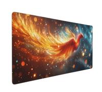 Tapis de Souris de Jeu,800x300x3mm XXL Tapis Souris Gaming Grande,Améliore la précision et la Vitesse,Bureau Antidérapant Étanche,sous Main à Bords Cousus pour Gamer,Ordinateur Phénix de feu J-4359