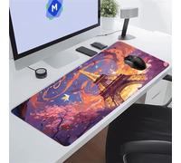 Tapis de Souris de Jeu 800x400x2 mm XXL Tapis de Souris Gaming Grand Tapis Bureau Antidérapant avec Bords Cousus pour Gamer, Ordinateur, PC Améliore précision et Vitesse (Villes Animées)