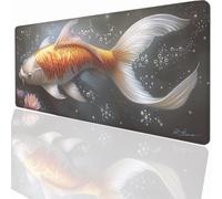 Tapis de Souris de Jeu, 800x400x3mm XXL Tapis Souris Gaming Grand, Antidérapant Étanche, Extended Long Clavier Mouse Pad, Accessoire Bureau, pour Gamer, Ordinateur, PC Poisson PjY178 T-D