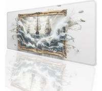 Tapis de Souris de Jeu, 800x400x3mm XXL Tapis Souris Gaming Grand, Antidérapant Étanche, Extended Long Clavier Mouse Pad, Accessoire Bureau, pour Gamer, Ordinateur, PC Voilier PjY7662 F-7