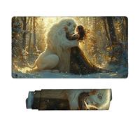 Tapis de Souris de Jeu, 900 x 400 mm XXL Grand Tapis Souris Gaming, Antidérapant Étanche, Extended XXL Long Clavier Mouse Pad, Accessoire Bureau, pour Gamer, Ordinateur, PC (Femme Lion) Z-675