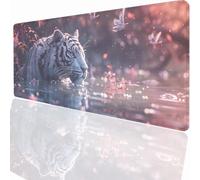Tapis de Souris de Jeu, 900x300x3mm XXL Tapis Souris Gaming Grand, Antidérapant Étanche, Extended Long Clavier Mouse Pad, Accessoire Bureau, pour Gamer, Ordinateur, PC Animal Tigre LMDT5317