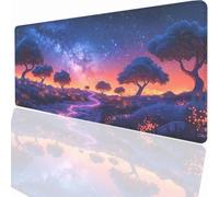 Tapis de Souris de Jeu, 900x300x3mm XXL Tapis Souris Gaming Grand, Antidérapant Étanche, Extended Long Clavier Mouse Pad, Accessoire Bureau, pour Gamer, Ordinateur, PC Paysage PjY15468 N-U