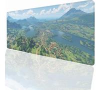 Tapis de Souris de Jeu, 900x400x3 mm XXL Tapis Souris Gaming Grand, Antidérapant Étanche, Extended Long Clavier Mouse Pad, Accessoire Bureau, pour Gamer, Ordinateur, PC Paysage Vert LMDT2532