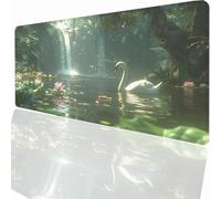 Tapis de Souris de Jeu, 900x400x3 mm XXL Tapis Souris Gaming Grand, Antidérapant Étanche, Extended Long Clavier Mouse Pad, Accessoire Bureau, pour Gamer, Ordinateur, PC Vert Lac LMDT250