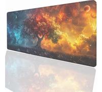 Tapis de Souris de Jeu, 900x400x3mm XXL Tapis Souris Gaming Grand, Antidérapant Étanche, Extended Long Clavier Mouse Pad, Accessoire Bureau, pour Gamer, Ordinateur, PC Arbre PjY13168 N-U
