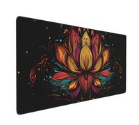 Tapis de Souris de Jeu,900x400x3mm XXL Tapis Souris Gaming Grande,Améliore la précision et la Vitesse,Bureau Antidérapant Étanche,sous Main à Bords Cousus pour Gamer,Ordinateur Couleur Lotus J-6015