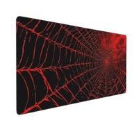 Tapis de Souris de Jeu, 90x40 cm XXL Toile d'araignée Rouge Tapis Souris Gaming Grand, Tapis Bureau Antidérapant Étanche, à Bords Cousus, Multifonction Mouse Pad, pour Gamer, Ordinateur, PC H-438