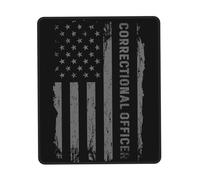 Tapis De Souris De Jeu, Agent Pénitentiaire Thin Silver Line Drapeau Américain Mouse Pad Confort Tapis Souris Durable Tapis De Souris pour Pc Ordinateur 25X30Cm