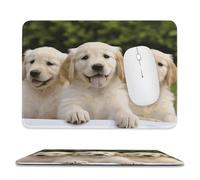 Tapis de souris de jeu antidérapant et imperméable pour souris sans fil, ordinateurs, ordinateurs portables, bureau, chiots Golden Retriever 20,1 x 23,9 cm