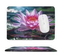 Tapis de souris de jeu antidérapant et imperméable pour souris sans fil, ordinateurs, ordinateurs portables, bureau, nénuphars et ombres 20,1 x 23,9 cm