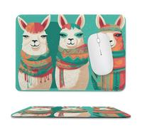 Tapis de souris de jeu antidérapant et imperméable pour souris sans fil, ordinateurs, ordinateurs portables, bureau, trois alpagas mignons 20,1 x 23,9 cm
