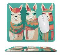Tapis de souris de jeu antidérapant et imperméable pour souris sans fil, ordinateurs, ordinateurs portables, bureau, trois alpagas mignons 24,9 x 30 cm