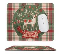 Tapis de souris de jeu antidérapant et imperméable pour souris sans fil, ordinateurs, ordinateurs portables, bureau vintage, grain de bois de Noël, faune sauvage 24,9 x 30 cm