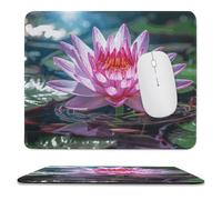 Tapis de souris de jeu antidérapant et imperméable pour souris sans fil, ordinateurs, ordinateurs portables, bureau, nénuphars et ombres 24,9 x 30 cm