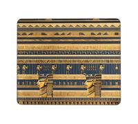 Tapis de souris de jeu antidérapant imprimé fresques pharaoniques égyptiennes, tapis de souris de bureau adapté pour l'étude et les jeux, 21,1 x 26,2 cm