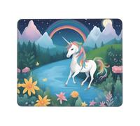 Tapis de souris de jeu antidérapant imprimé licornes en cours d'exécution tapis de souris de bureau adapté pour étude et jeux vidéo 17,8 x 21,8 cm