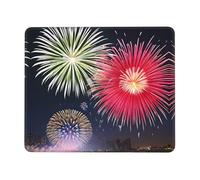Tapis de souris de jeu antidérapant Motif feux d'artifice splendide tapis de souris de bureau adapté pour l'étude et les jeux 21,1 x 26,2 cm