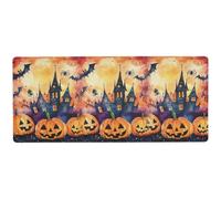 Tapis de souris de jeu antidérapant pour le travail Motif chauve-souris Halloween chauve-souris lanterne citrouille 80 x 30 cm