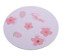 Tapis de souris de jeu antidérapant rose à petits motifs de fraises et de fleurs, tapis de bureau et coussin pour clavier