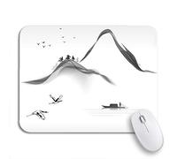 Tapis De Souris De Jeu Aquarelle Paysage Coréen Peinture Montagne Chinoise Eau Encre Coréenne Tapis De Souris Carré Moderne Bureau Tapis Souris, pour Ordinateur, Maison, 25 x 30cm