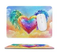 Tapis de Souris de Jeu avec Amour coloré 40 x 30 cm, Rectangle Tapis de Clavier Antidérapant avec Bords Cousus pour la Maison et Le Bureau, Lavable en Machine, Déco Bureau, Gifts for Men n-63