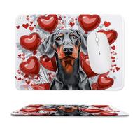 Tapis de Souris de Jeu avec Amour pour les chiens 24 x 20 cm, Rectangle Tapis de Clavier Antidérapant avec Bords Cousus pour la Maison et Le Bureau, Lavable en Machine, Déco Bureau, Gifts for Men n-15