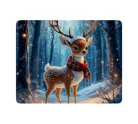 Tapis de souris de jeu avec base antidérapante et bords cousus, motif cerf Sika de Noël, rectangulaire pour clavier et souris