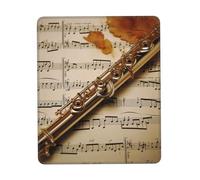 Tapis de souris de jeu avec base en caoutchouc antidérapant avec bords cousus flûte musicale pour souris sans fil, ordinateur portable, bureau à domicile