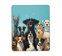 Tapis de souris de jeu avec base en caoutchouc antidérapant avec bords cousus Grand groupe de chiens Tapis de souris sans fil pour ordinateur portable, bureau à domicile